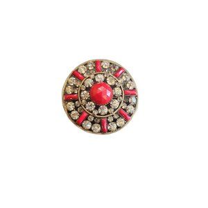 Antique Beautiful Glass & Rhinestone Brooch (A3112)